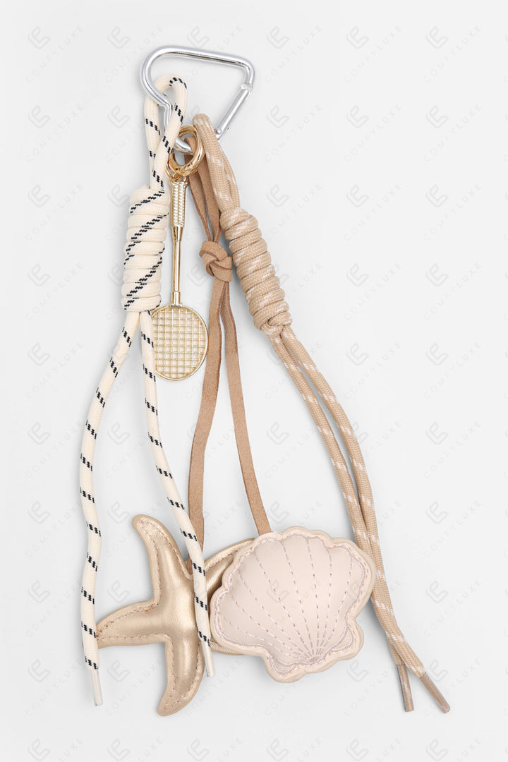SEASHELL &amp; STARFISH KEYCHAIN/BAG CHARM KEYCHAINS