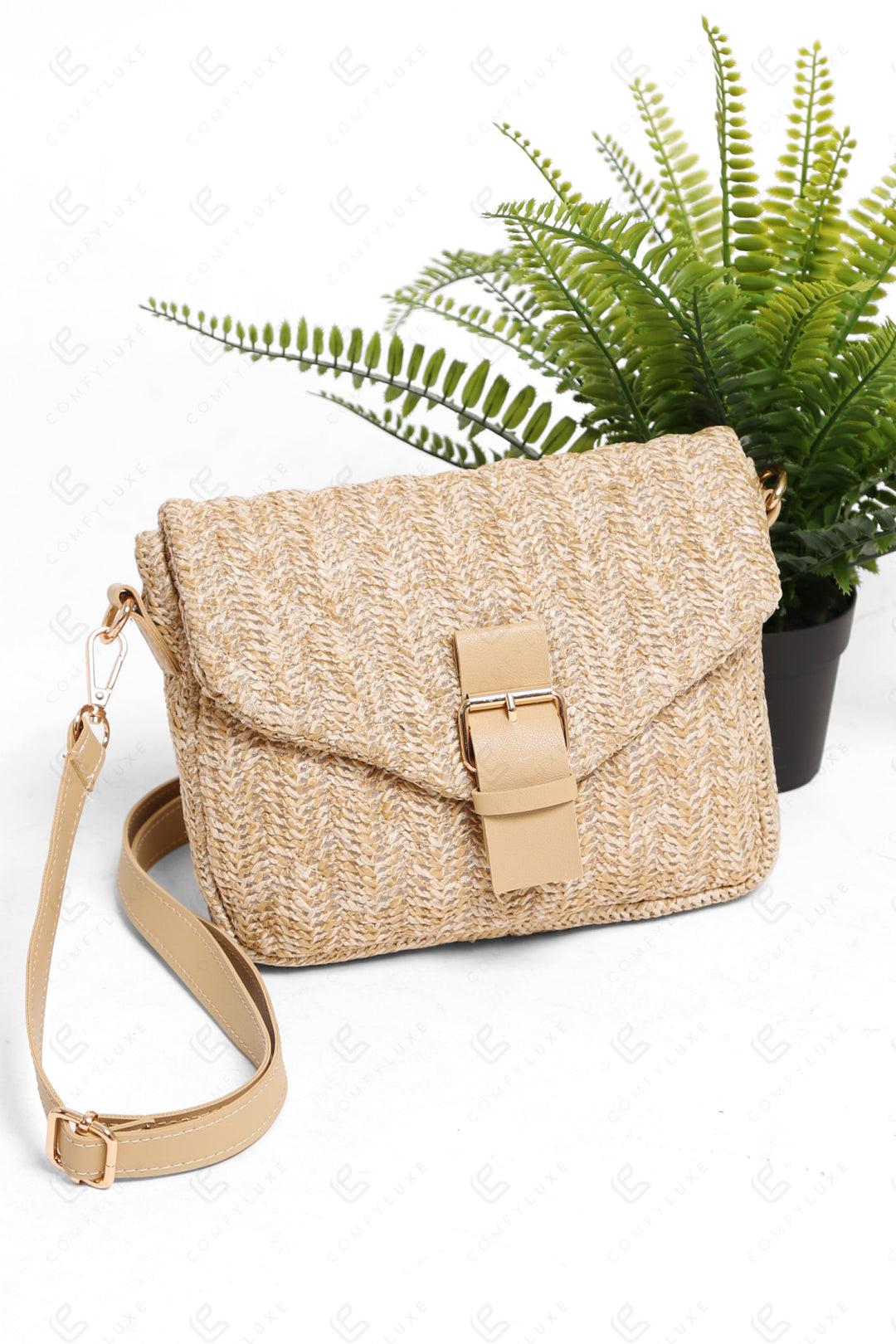 SOLID COLOR CROSSBODY BAG KHAKI BAGS