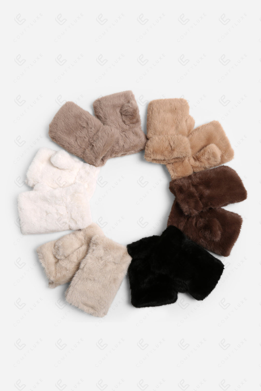 SOLID COLOR FINGERLESS MITTENS GLOVES