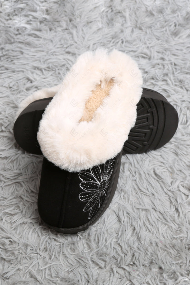 SOLID COLOR &amp; FLORAL PATTERN MULE SLIPPERS SLIPPERS/SLIDES