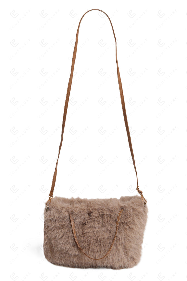 SOLID COLOR HANDBAG MINK BAGS