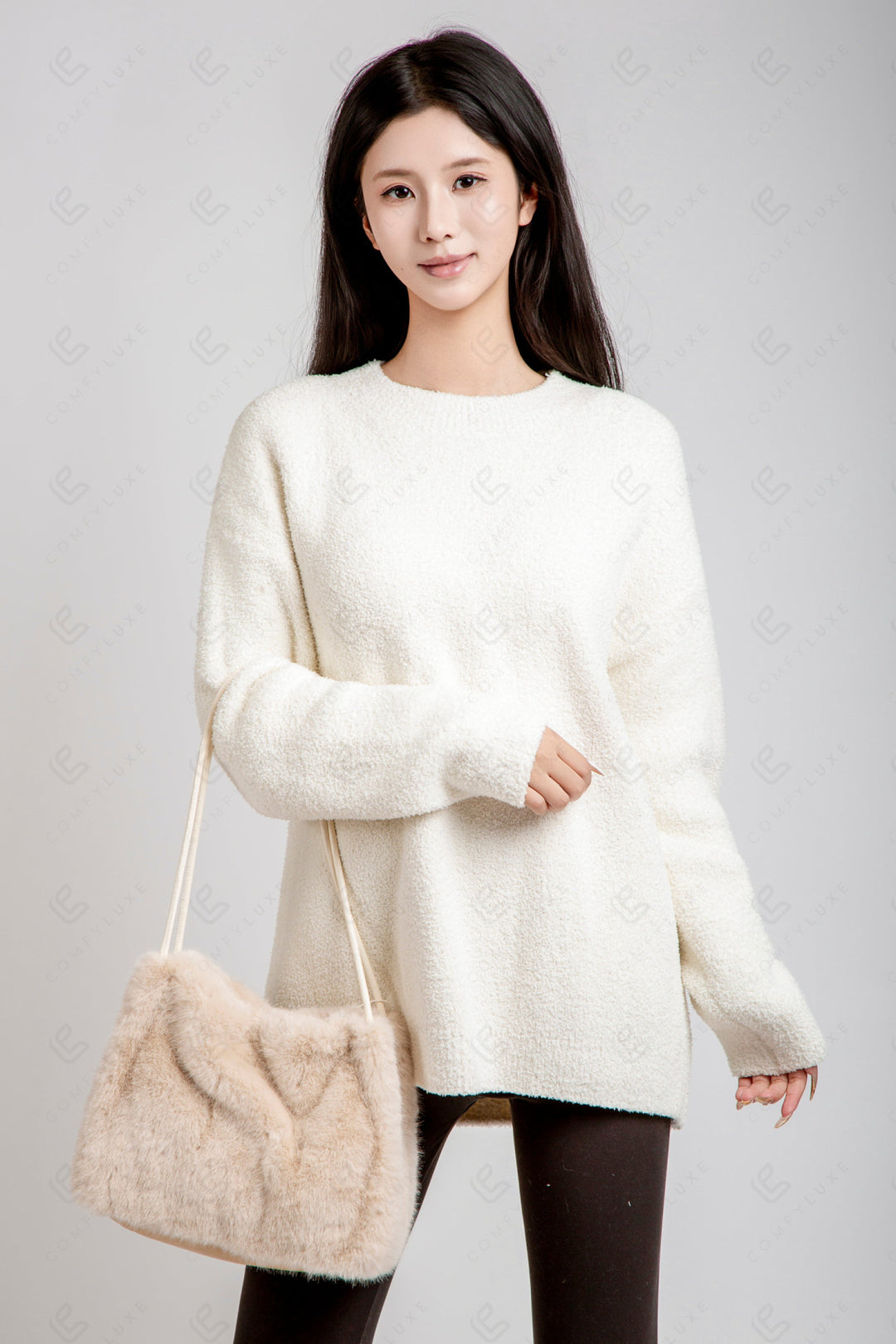 SOLID COLOR HANDBAG BEIGE BAGS