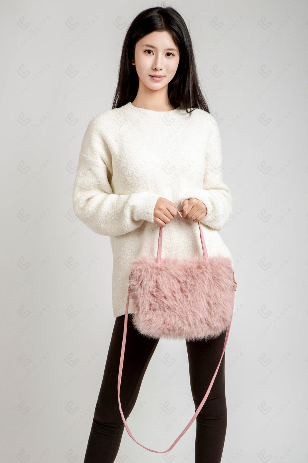 SOLID COLOR HANDBAG PINK BAGS