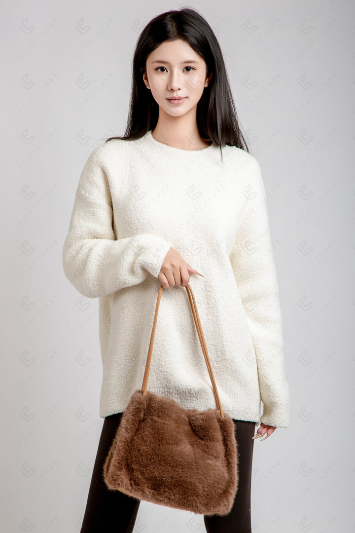 SOLID COLOR HANDBAG TAUPE BAGS