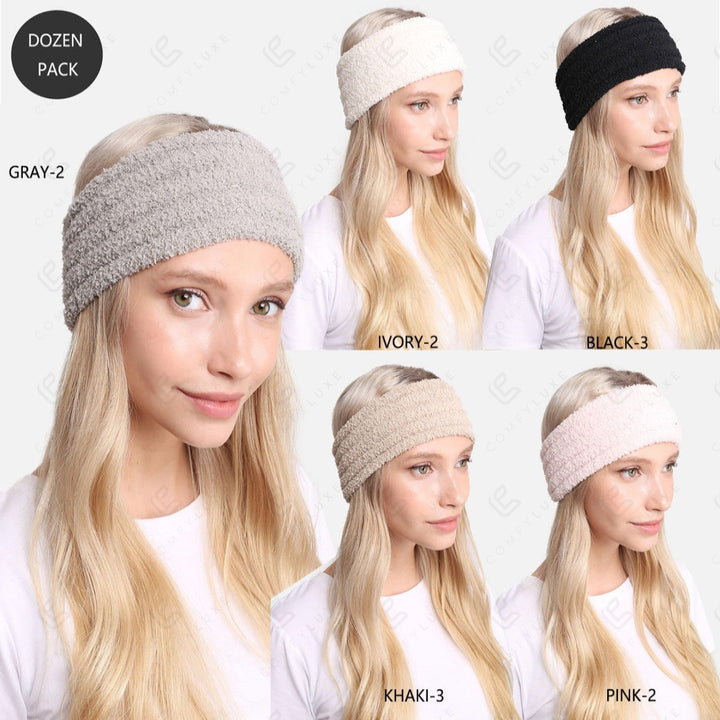 SOLID COLOR RIBBED HEADBAND HEADWEAR
