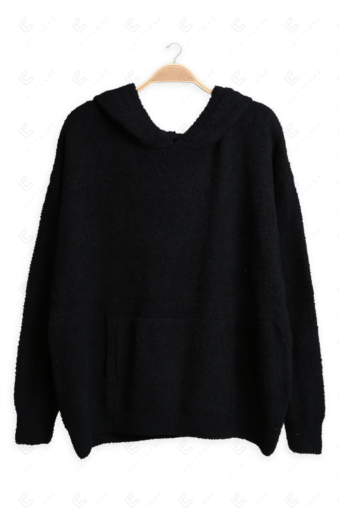 SOLID COLOR HOODIE BLACK APPAREL