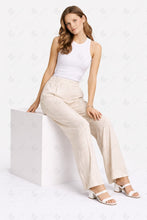 Load image into Gallery viewer, SOLID COLOR LINEN PANTS BEIGE APPAREL
