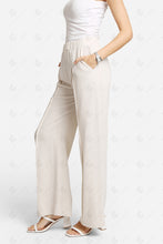 Load image into Gallery viewer, SOLID COLOR LINEN PANTS BEIGE APPAREL

