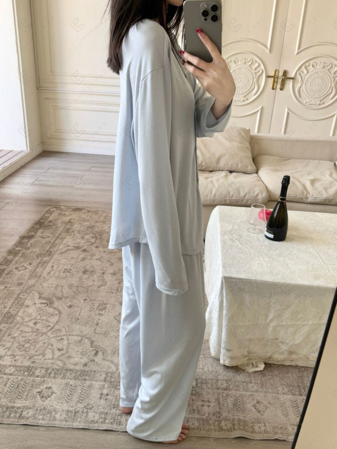 SOLID COLOR LOUNGEWEAR SET APPAREL