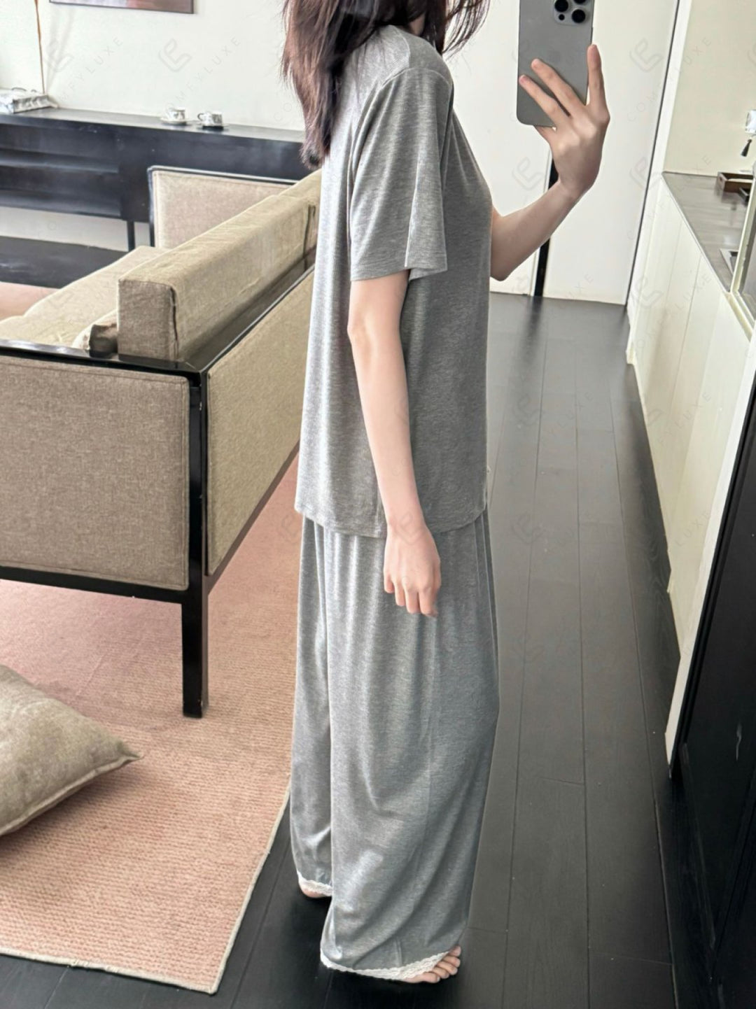 SOLID COLOR LOUNGEWEAR SET APPAREL