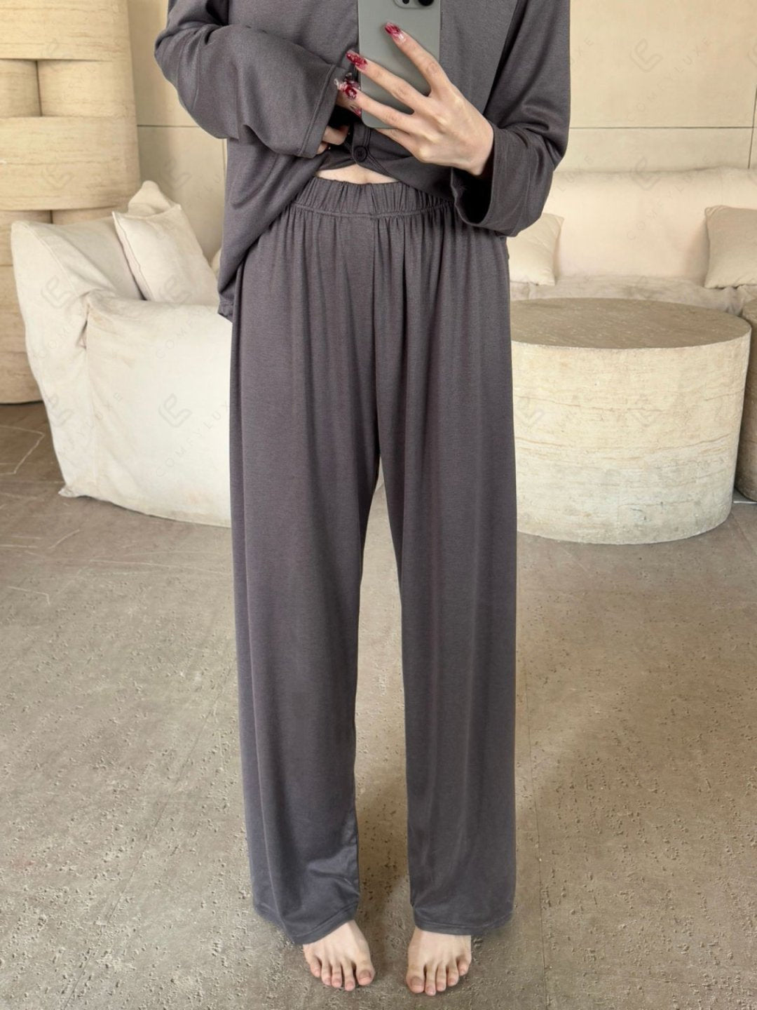 SOLID COLOR LOUNGEWEAR SET APPAREL
