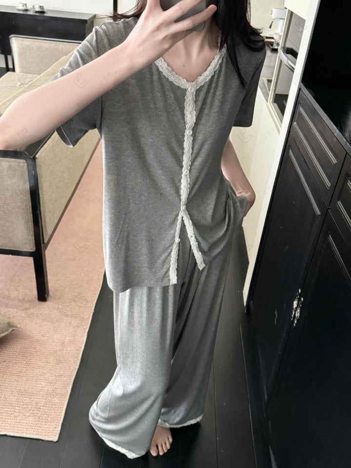 SOLID COLOR LOUNGEWEAR SET APPAREL