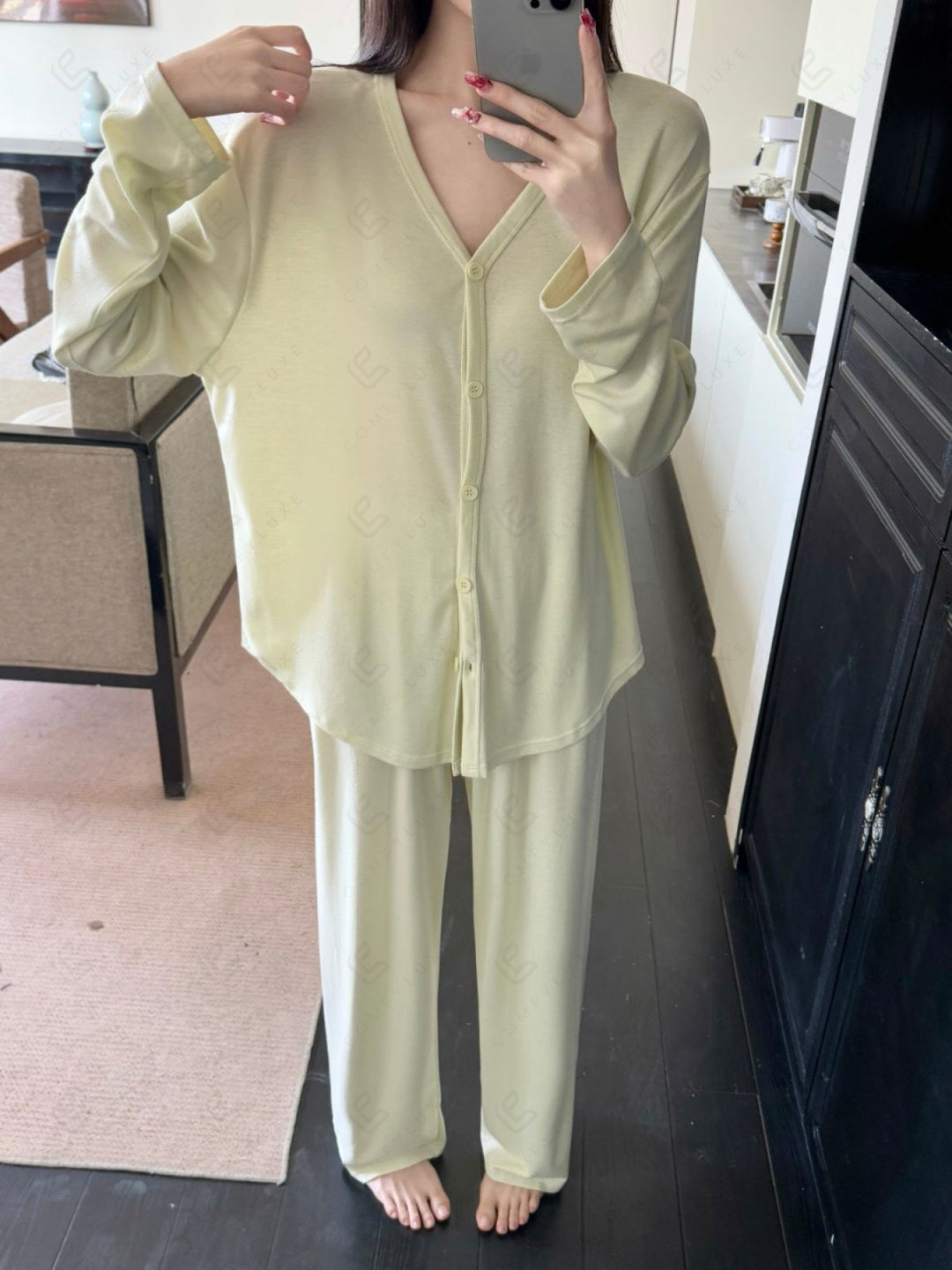 SOLID COLOR LOUNGEWEAR SET APPAREL