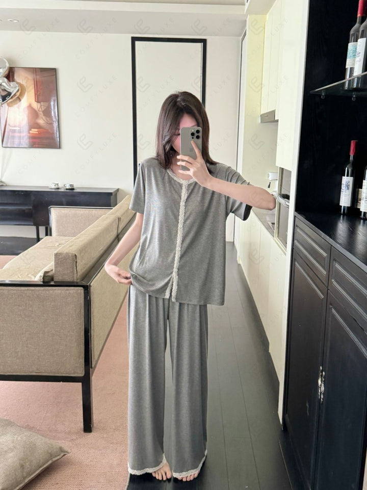 SOLID COLOR LOUNGEWEAR SET APPAREL