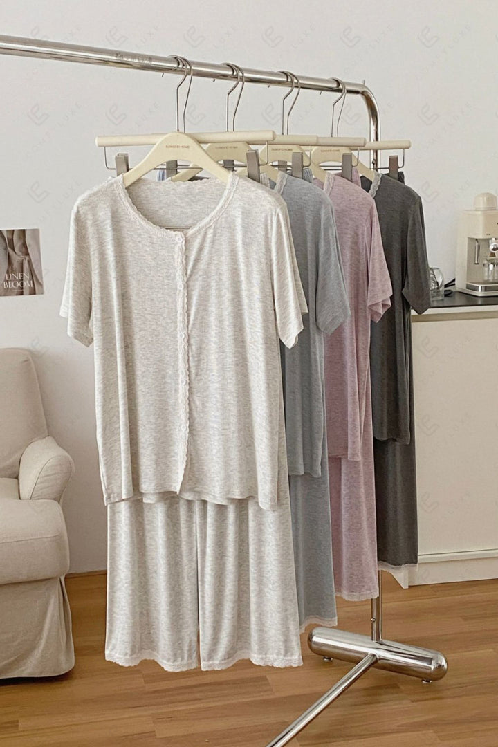 SOLID COLOR LOUNGEWEAR SET APPAREL