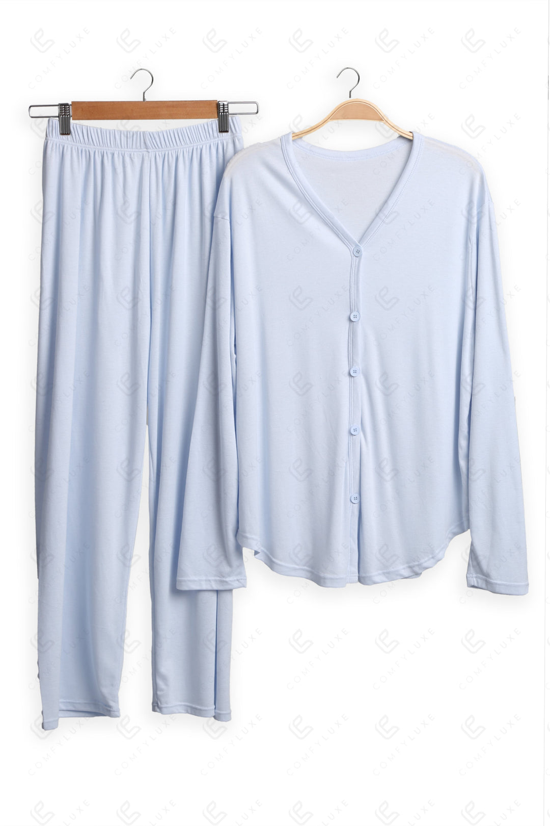 Solid Color Loungewear Sets BLUE APPAREL
