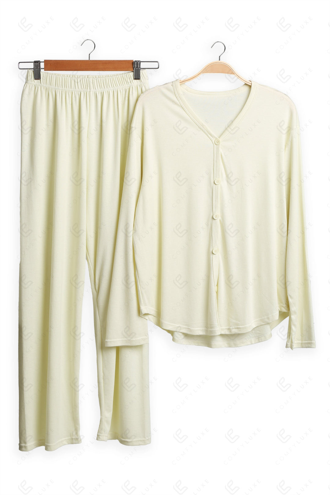 Solid Color Loungewear Sets YELLOW APPAREL