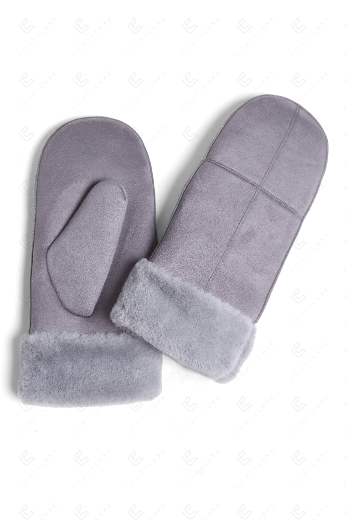 SOLID COLOR MITTENS GRAY GLOVES