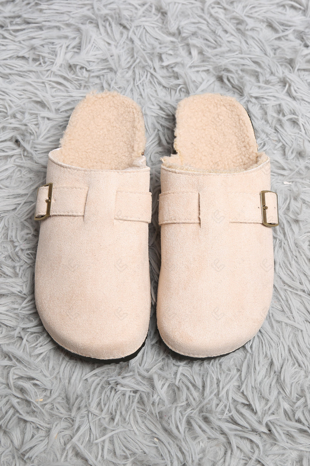SOLID COLOR MULE SLIPPERS BEIGE SLIPPERS/SLIDES