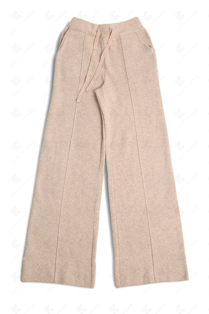 SOLID COLOR PANTS BEIGE APPAREL