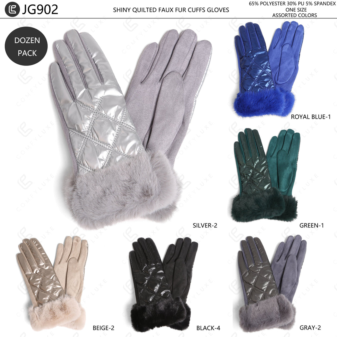 SOLID COLOR QUILTED PATTERN GLOVES GLOVES