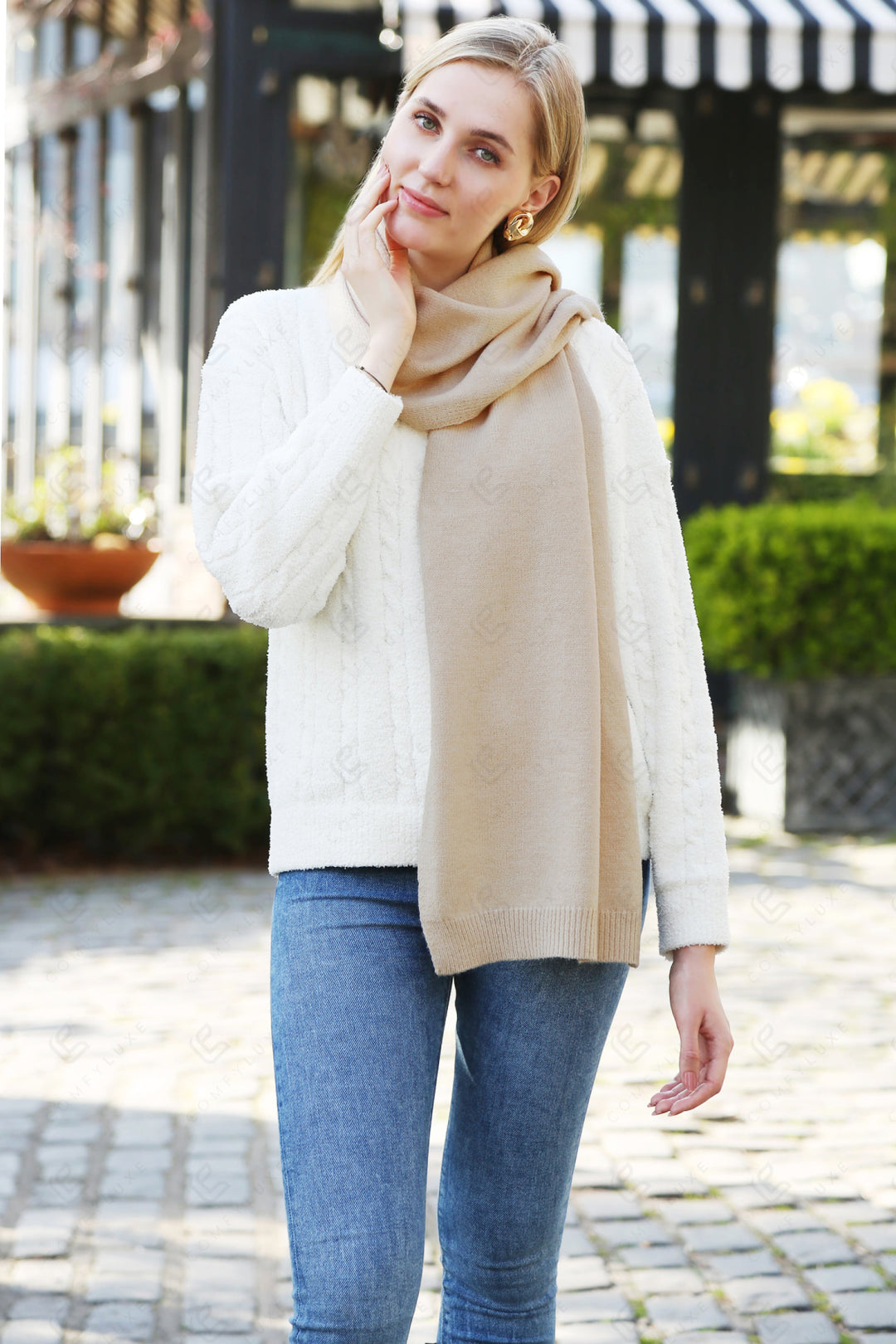 Js2401 Beige Scarves