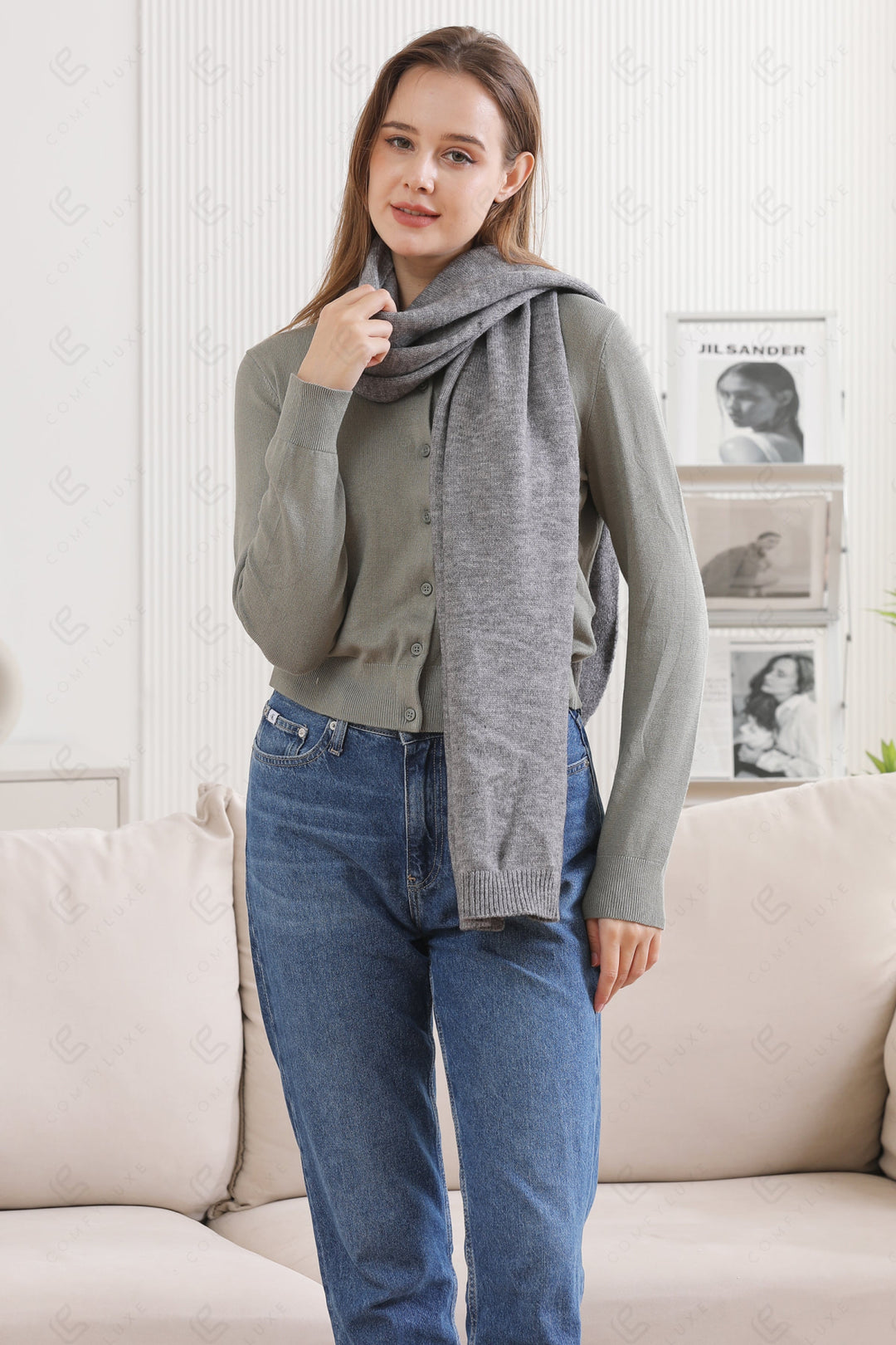 Js2401 Charcoal Scarves