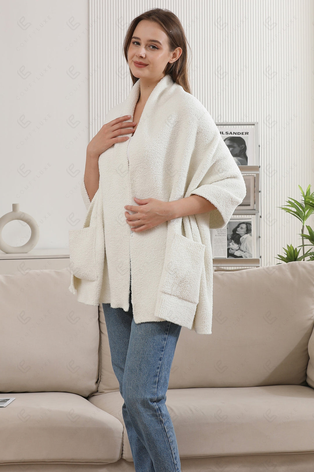 SOLID COLOR SHAWL CARDIGAN APPAREL