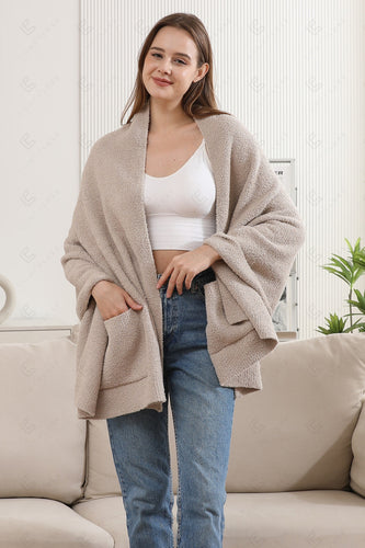 SOLID COLOR SHAWL CARDIGAN APPAREL