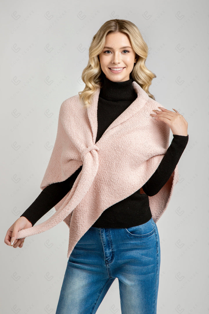 SOLID COLOR SHAWL PINK APPAREL