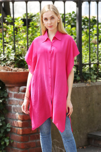 SOLID COLOR SHIRT FUCHSIA APPAREL