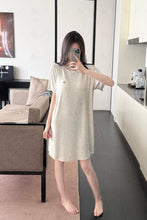 Load image into Gallery viewer, Solid Color Short Sleeve Scoop Neck Sleepshirt APPAREL

