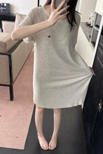 Load image into Gallery viewer, Solid Color Short Sleeve Scoop Neck Sleepshirt APPAREL
