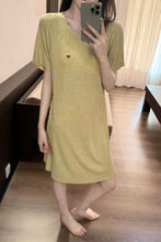 Load image into Gallery viewer, Solid Color Short Sleeve Scoop Neck Sleepshirt APPAREL
