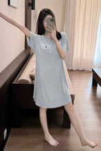 Load image into Gallery viewer, Solid Color Short Sleeve Scoop Neck Sleepshirt APPAREL
