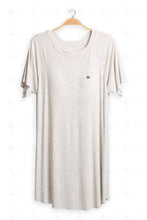 Load image into Gallery viewer, Solid Color Short Sleeve Scoop Neck Sleepshirt BEIGE APPAREL
