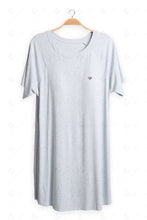 Load image into Gallery viewer, Solid Color Short Sleeve Scoop Neck Sleepshirt BLUE APPAREL

