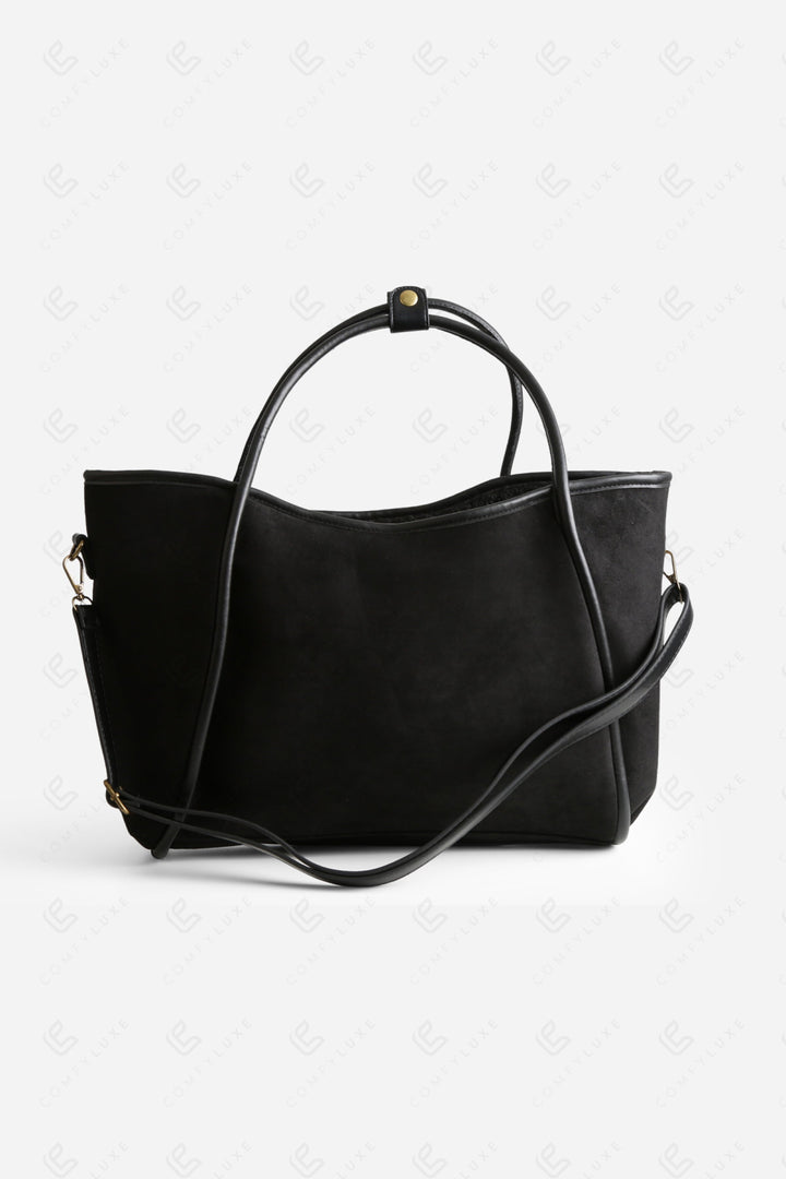SOLID COLOR TOTE BAG BLACK BAGS
