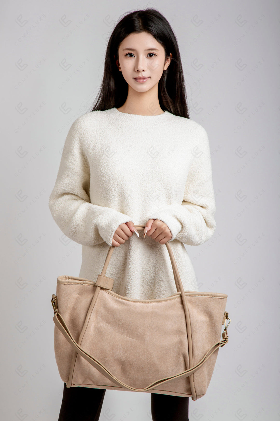 SOLID COLOR TOTE BAG BEIGE BAGS