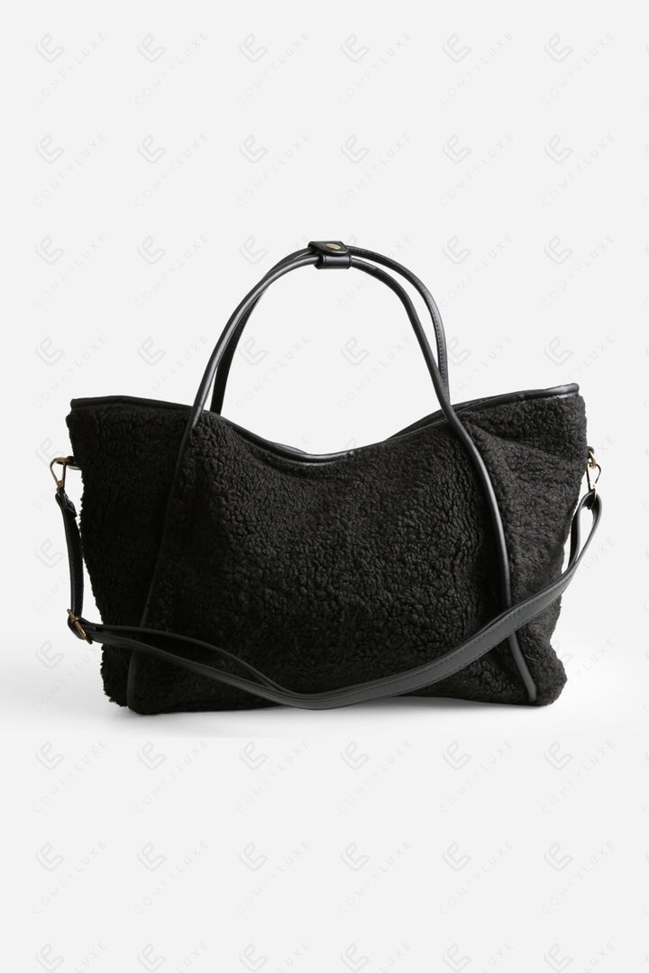 SOLID COLOR TOTE BAG BLACK BAGS