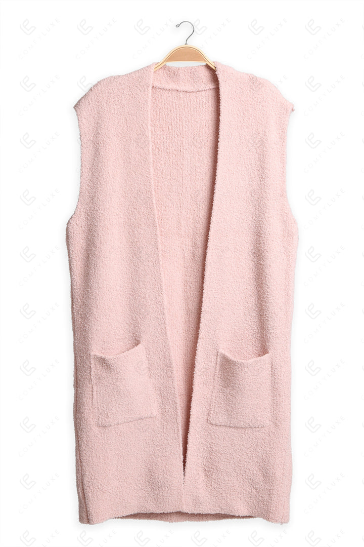 SOLID COLOR VEST PINK APPAREL