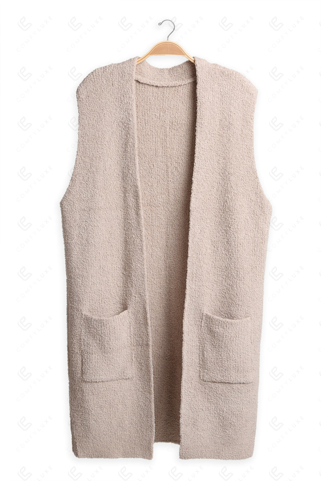 SOLID COLOR VEST BEIGE APPAREL