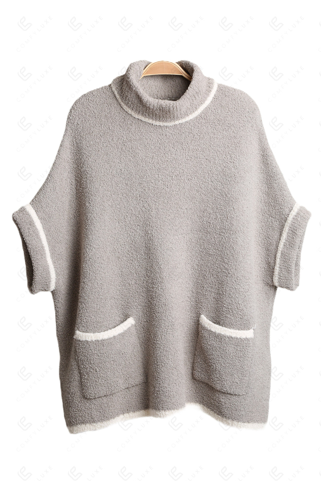 SOLID COLOR W/ COLORED EDGE PATTERN SWEATER APPAREL