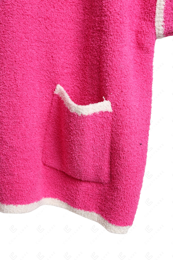 SOLID COLOR W/ COLORED EDGE PATTERN SWEATER APPAREL