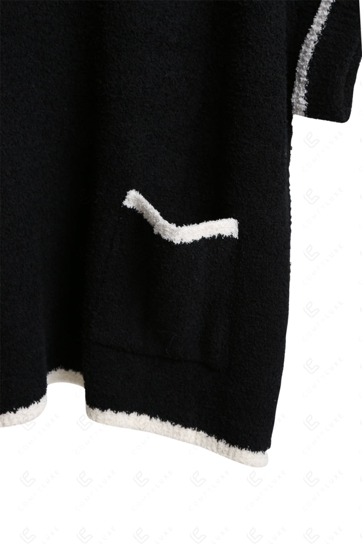 SOLID COLOR W/ COLORED EDGE PATTERN SWEATER APPAREL