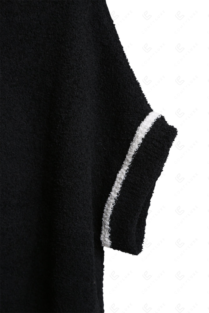 SOLID COLOR W/ COLORED EDGE PATTERN SWEATER APPAREL