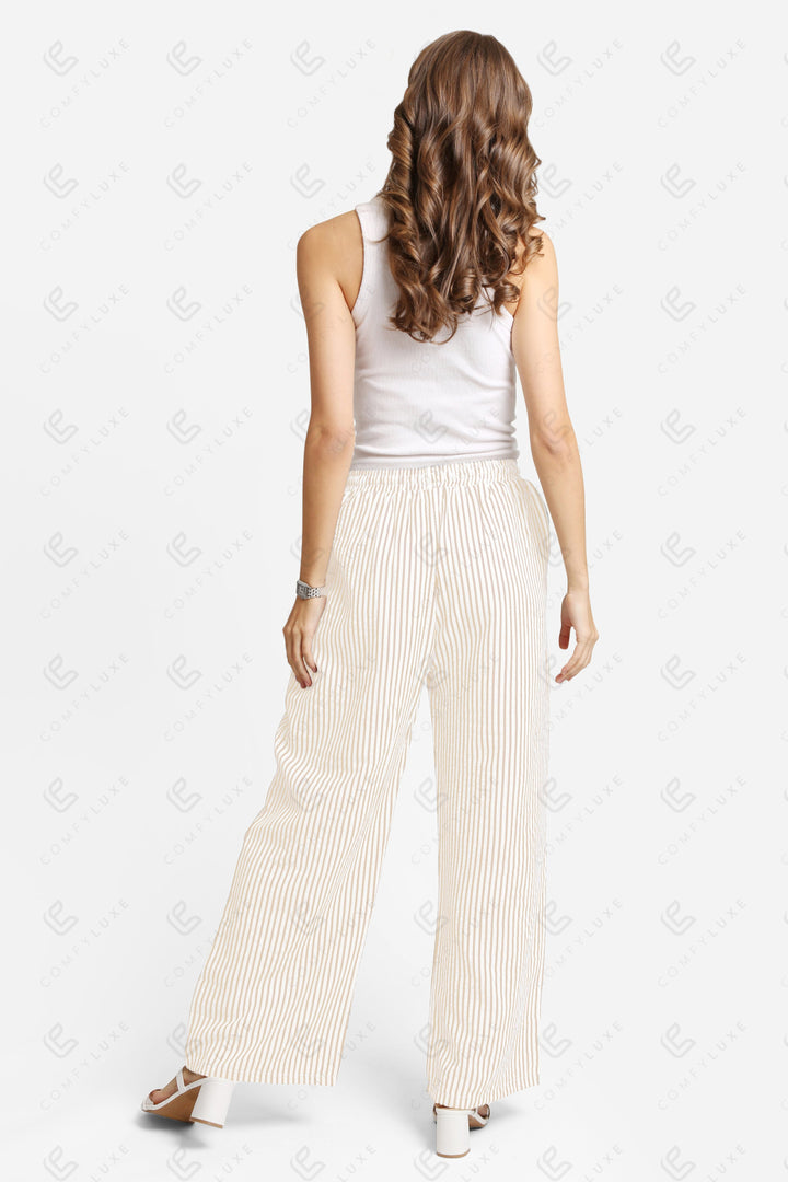 STRIPED PATTERN WIDE-LEG PANTS APPAREL