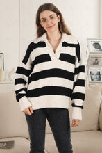 Load image into Gallery viewer, STRIPED PATTERN SWEATER BLACK/WHITE APPAREL
