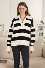 Load image into Gallery viewer, STRIPED PATTERN SWEATER BLACK/WHITE APPAREL
