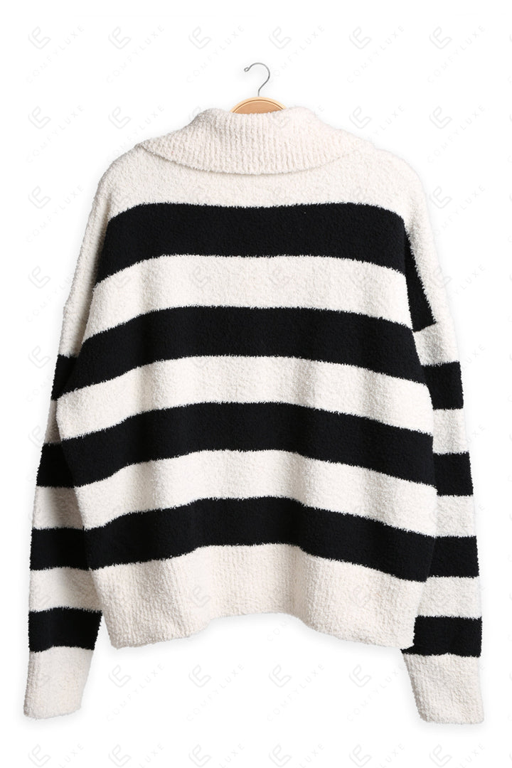STRIPED PATTERN SWEATER BLACK/WHITE APPAREL